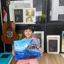 Past Art Camp session, student finished painting