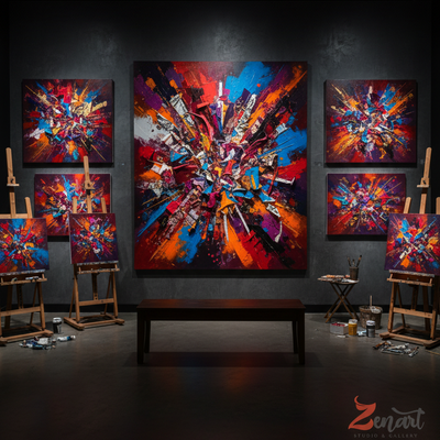 Abstract Gallery with Logo