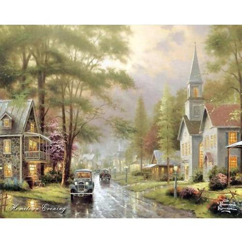 Small Town in Sunset- Painting By Number Kit