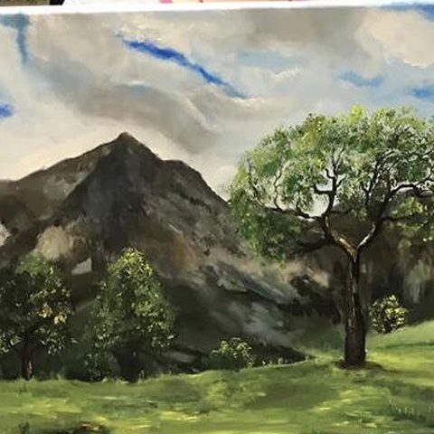 Mountain Landscape-Acrylic Painting