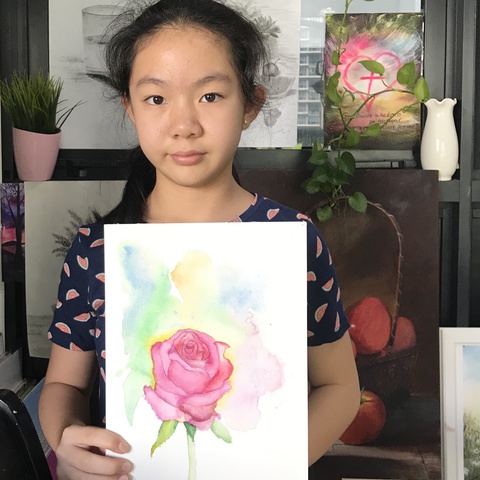 A Rose - Watercolor Painting