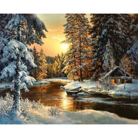 Sunrise in Winter- Painting By Number Kit